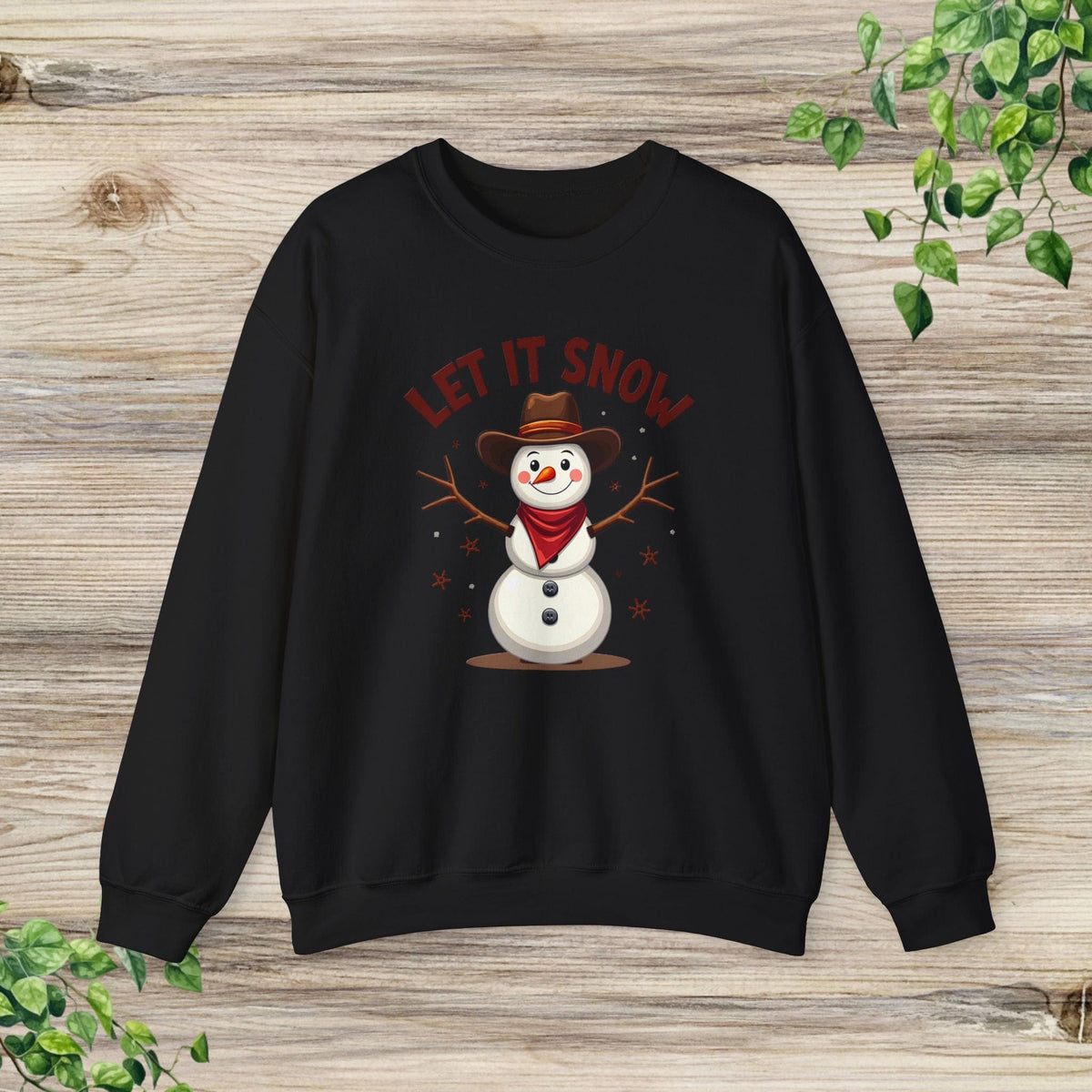 Let It Snow Cowboy Snowman Western Christmas Sweatshirt