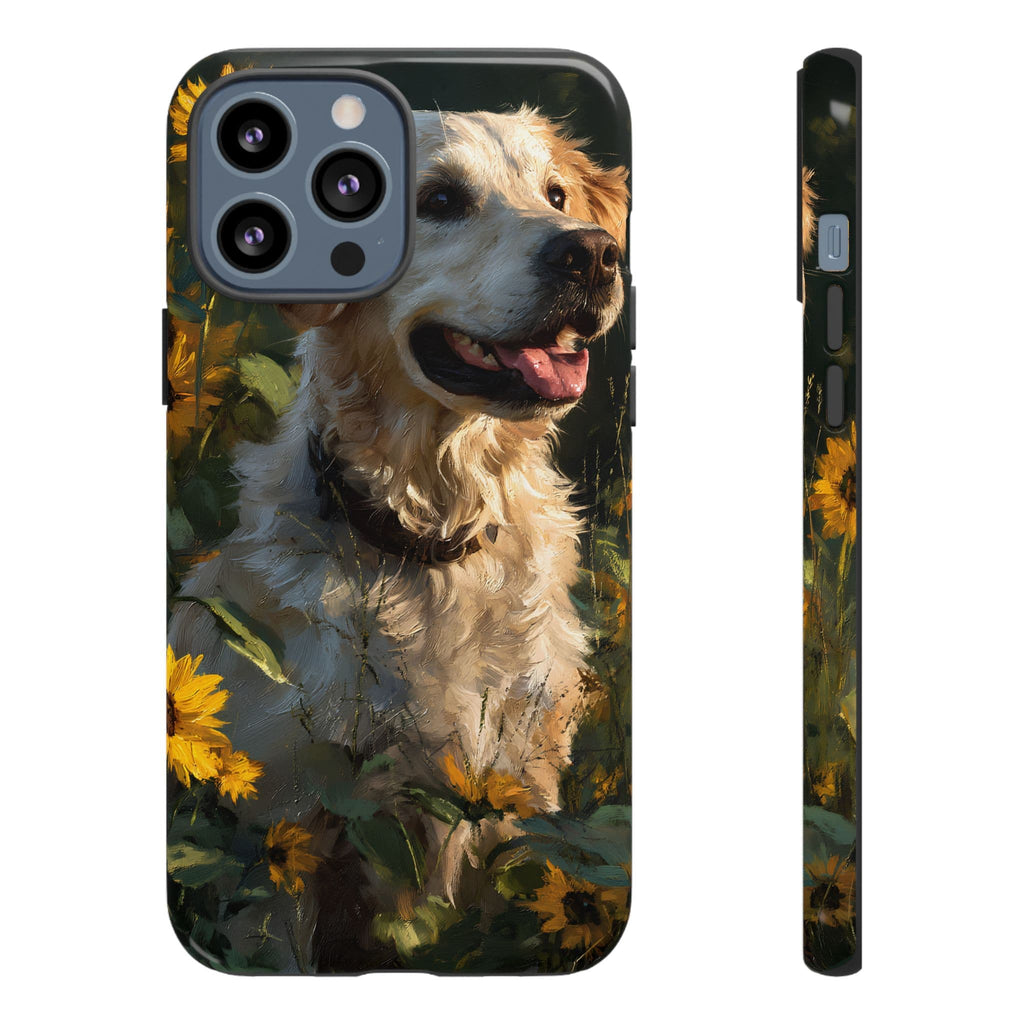 Golden Retriever Sunflower Phone Case