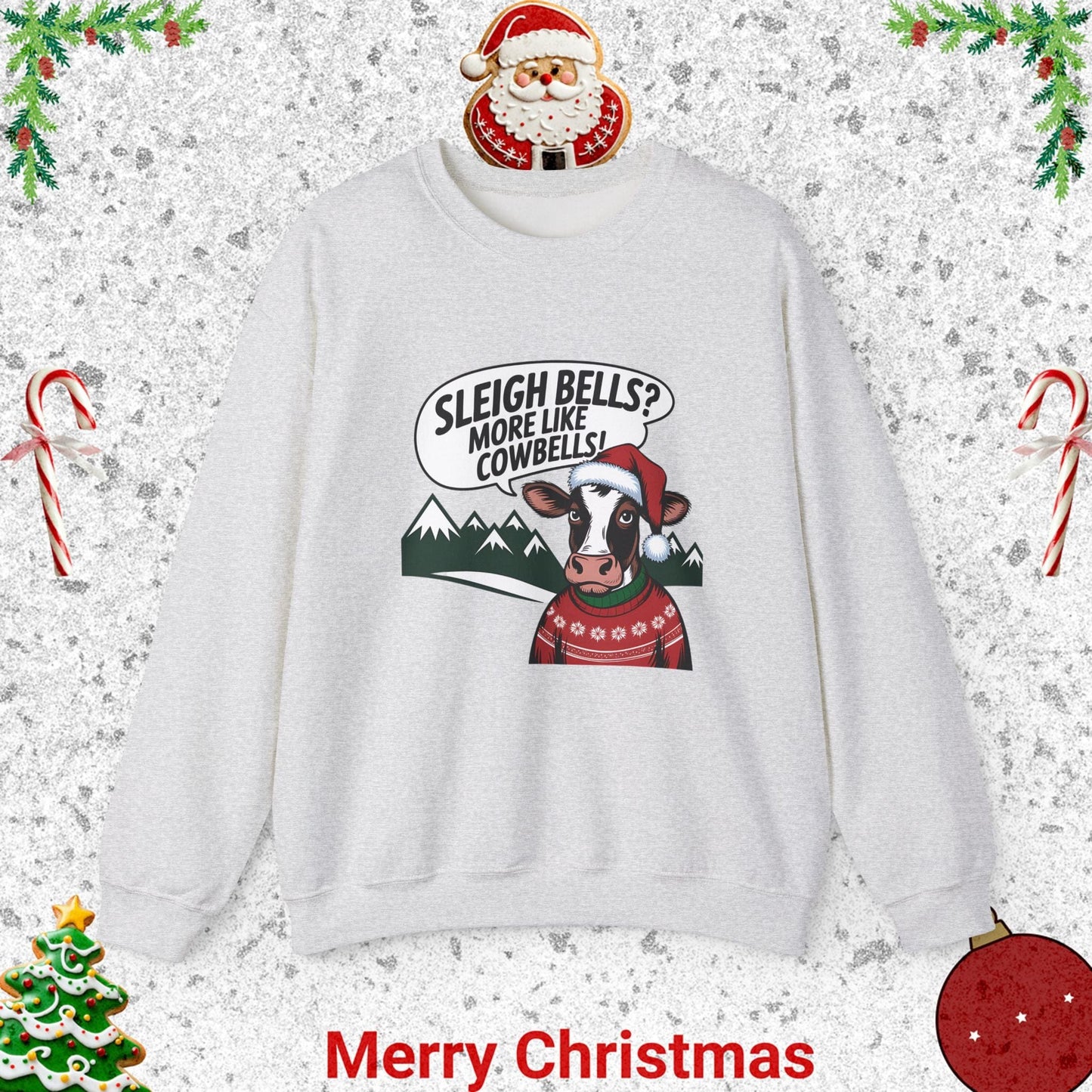 Unisex Heavy Blend™ Crewneck Sweatshirt -Sleigh Bells Cow Bells