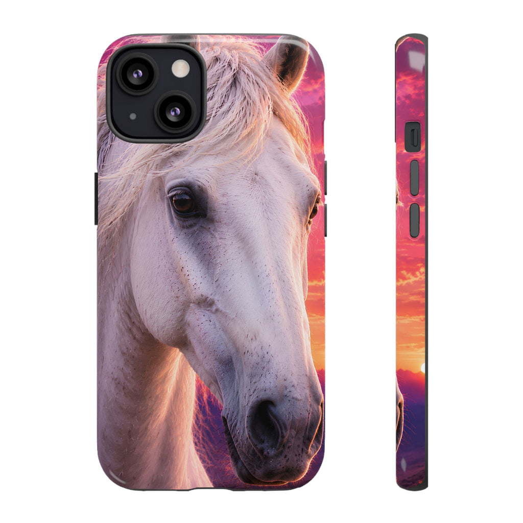 White Horse Sunset Phone Case