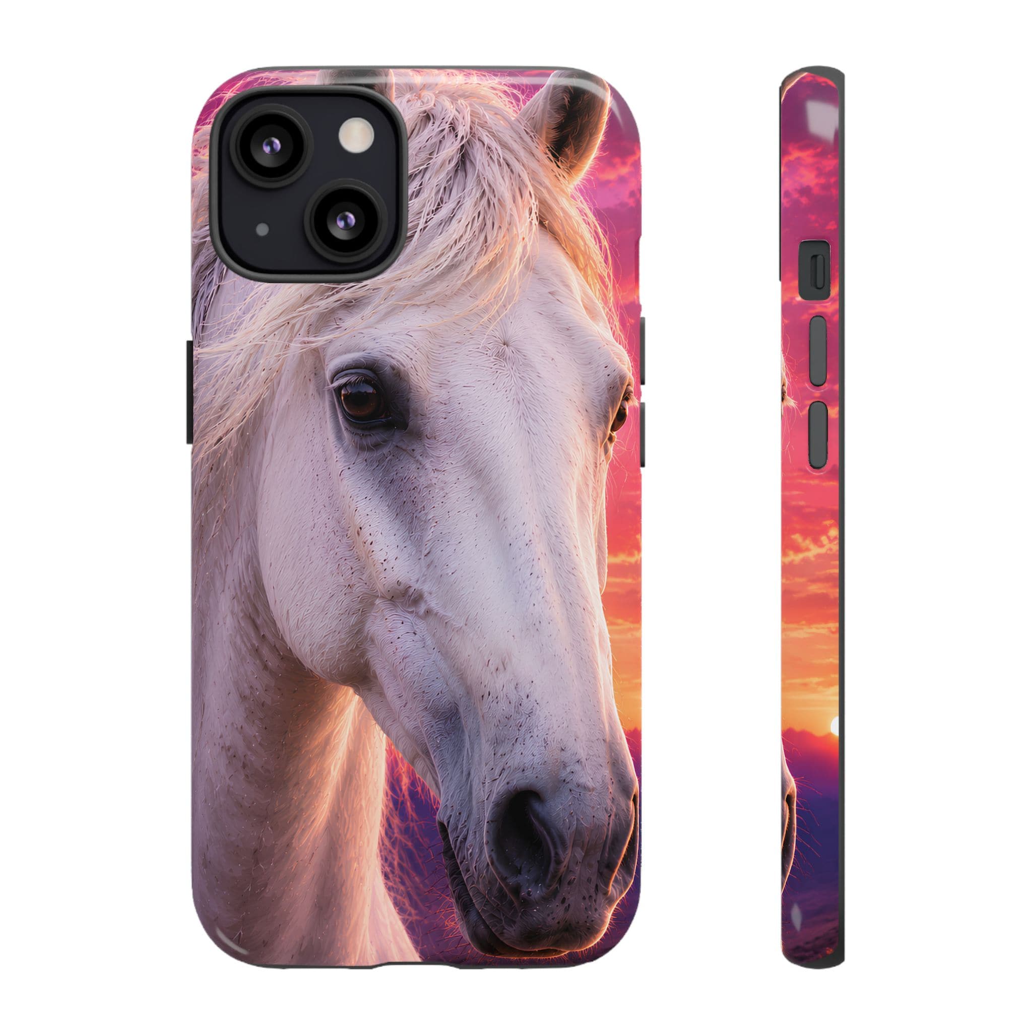 White Horse Sunset Phone Case