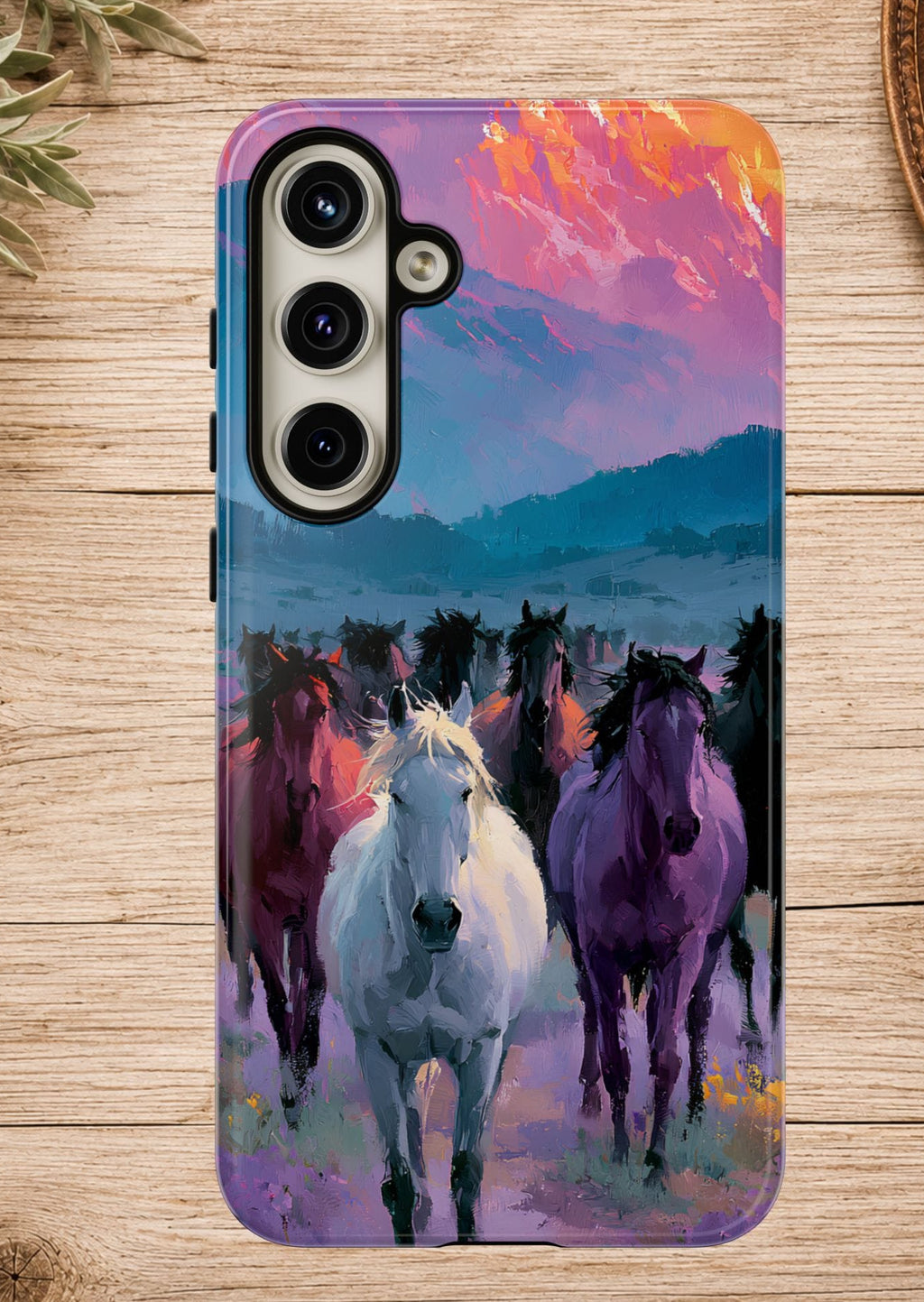 Wild Horses Sunset Mountain Phone Case