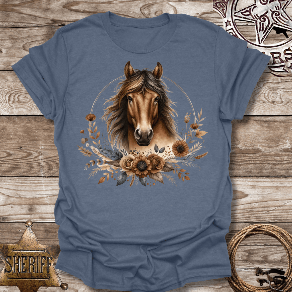 Vintage Horse Floral-T-Shirt