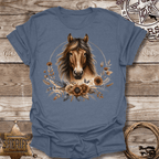 Vintage Horse Floral-T-Shirt