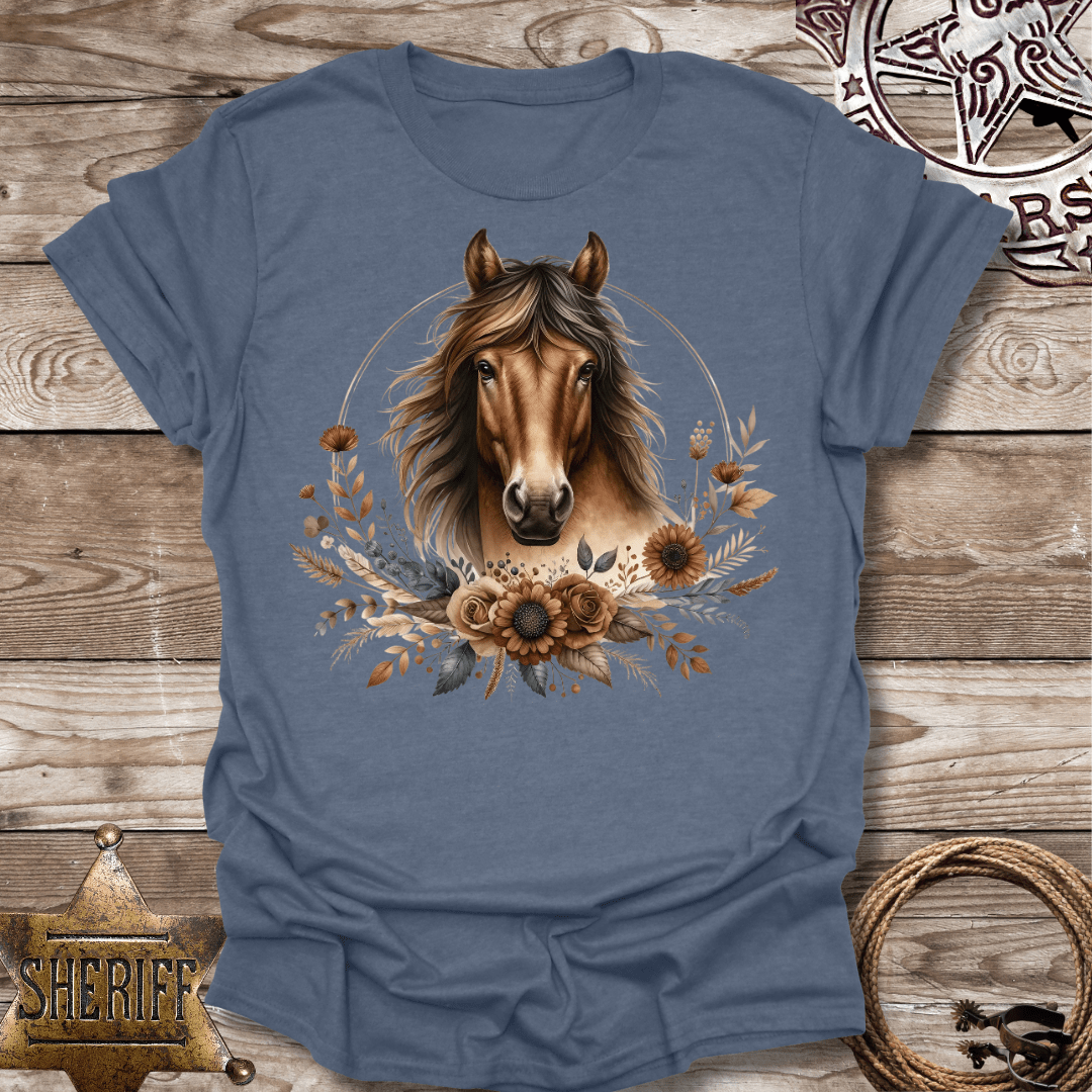Vintage Horse Floral-T-Shirt