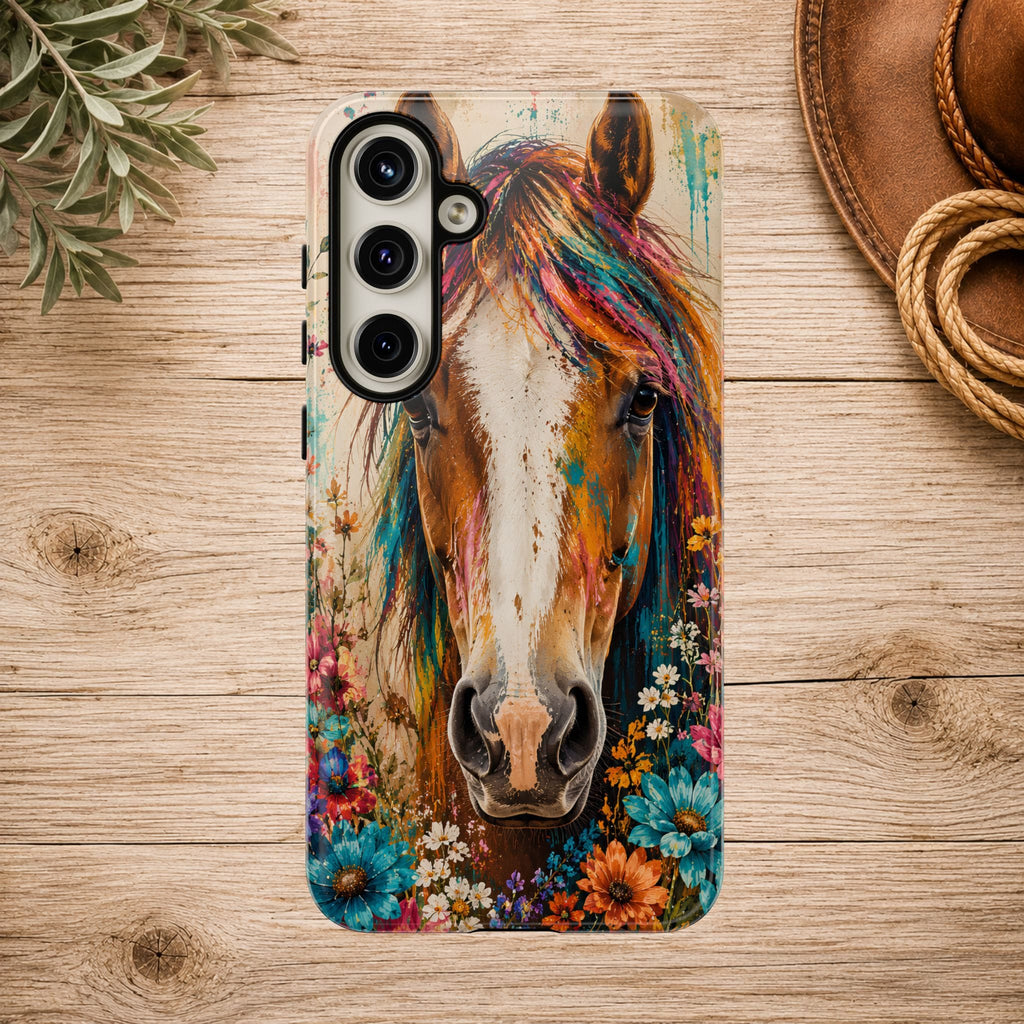 Boho Wildflower Horse Phone Case