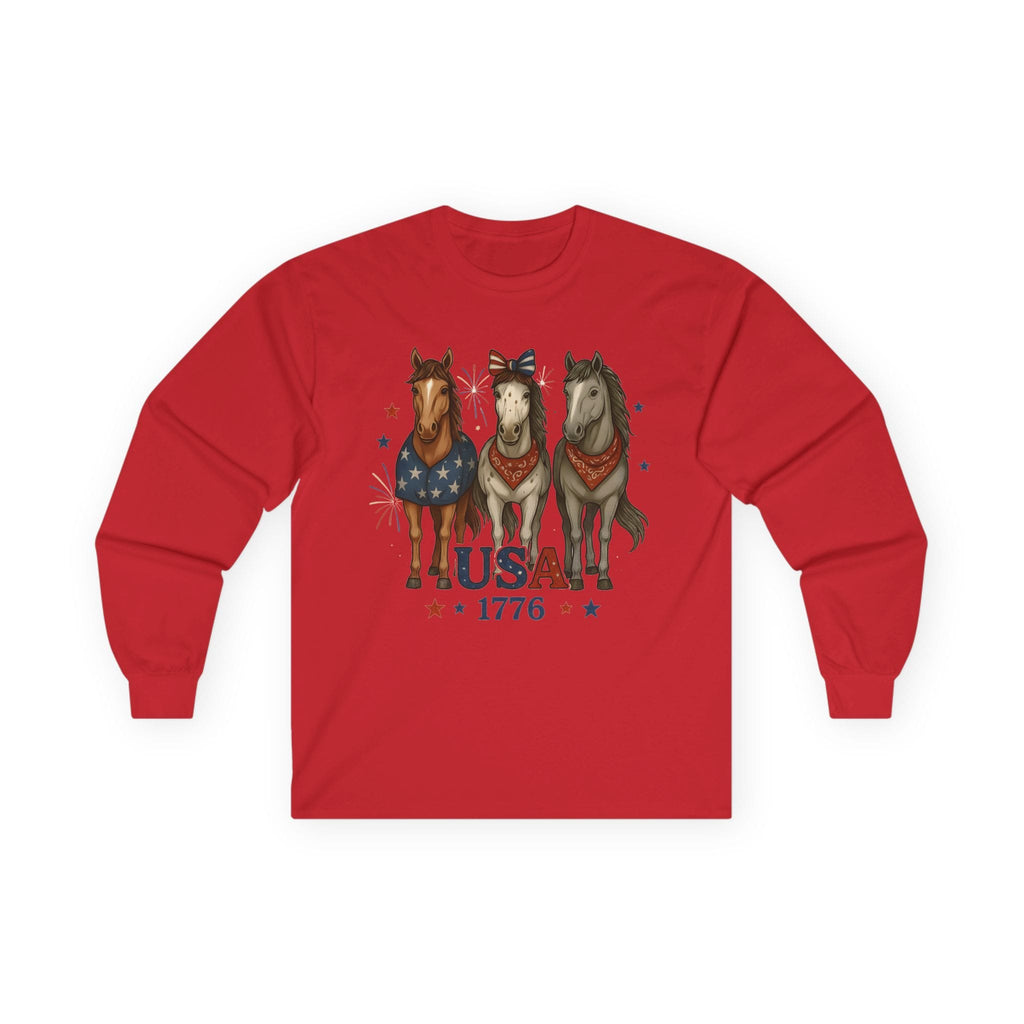 Patriotic Horses 1776 Long Sleeve Tee