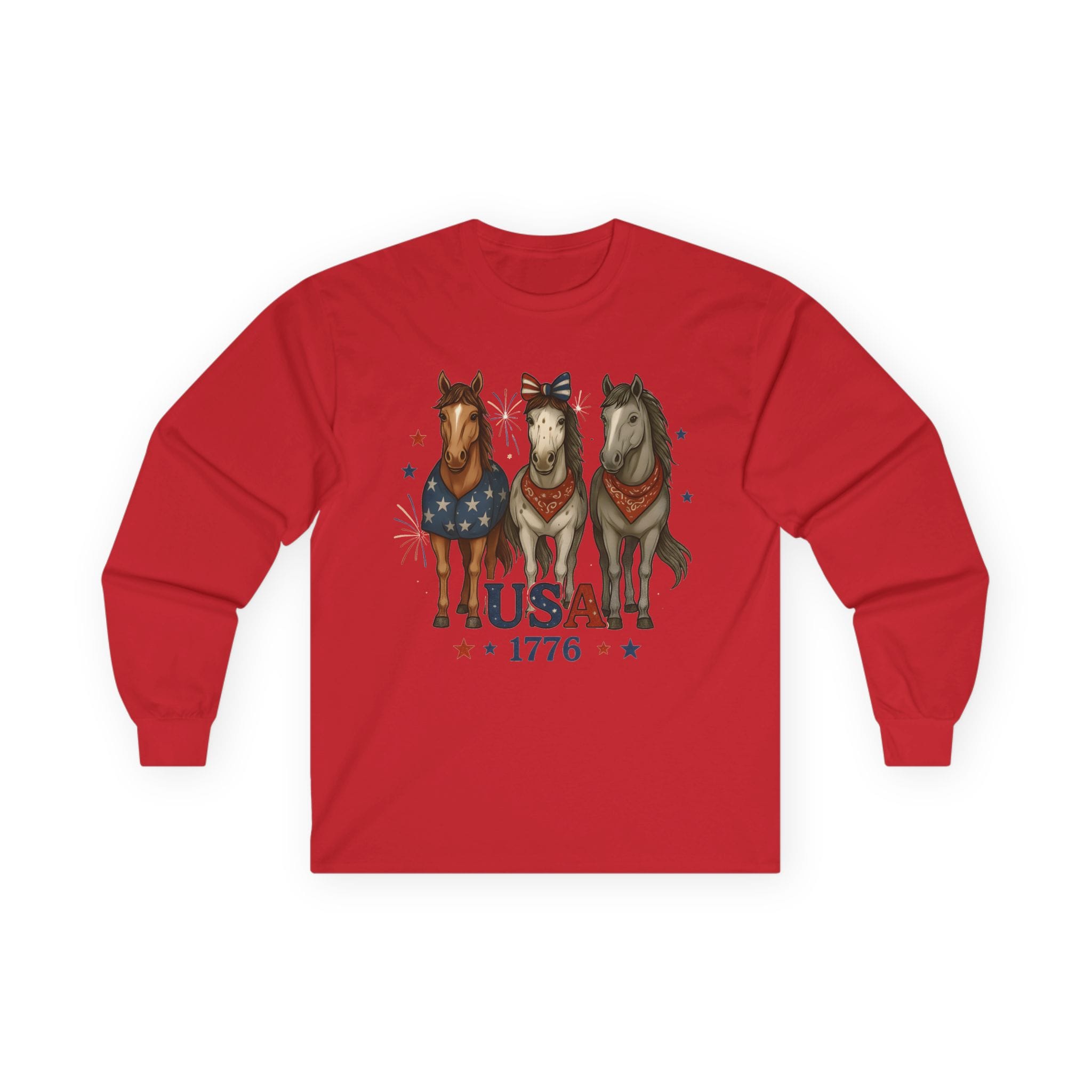 Patriotic Horses 1776 Long Sleeve Tee