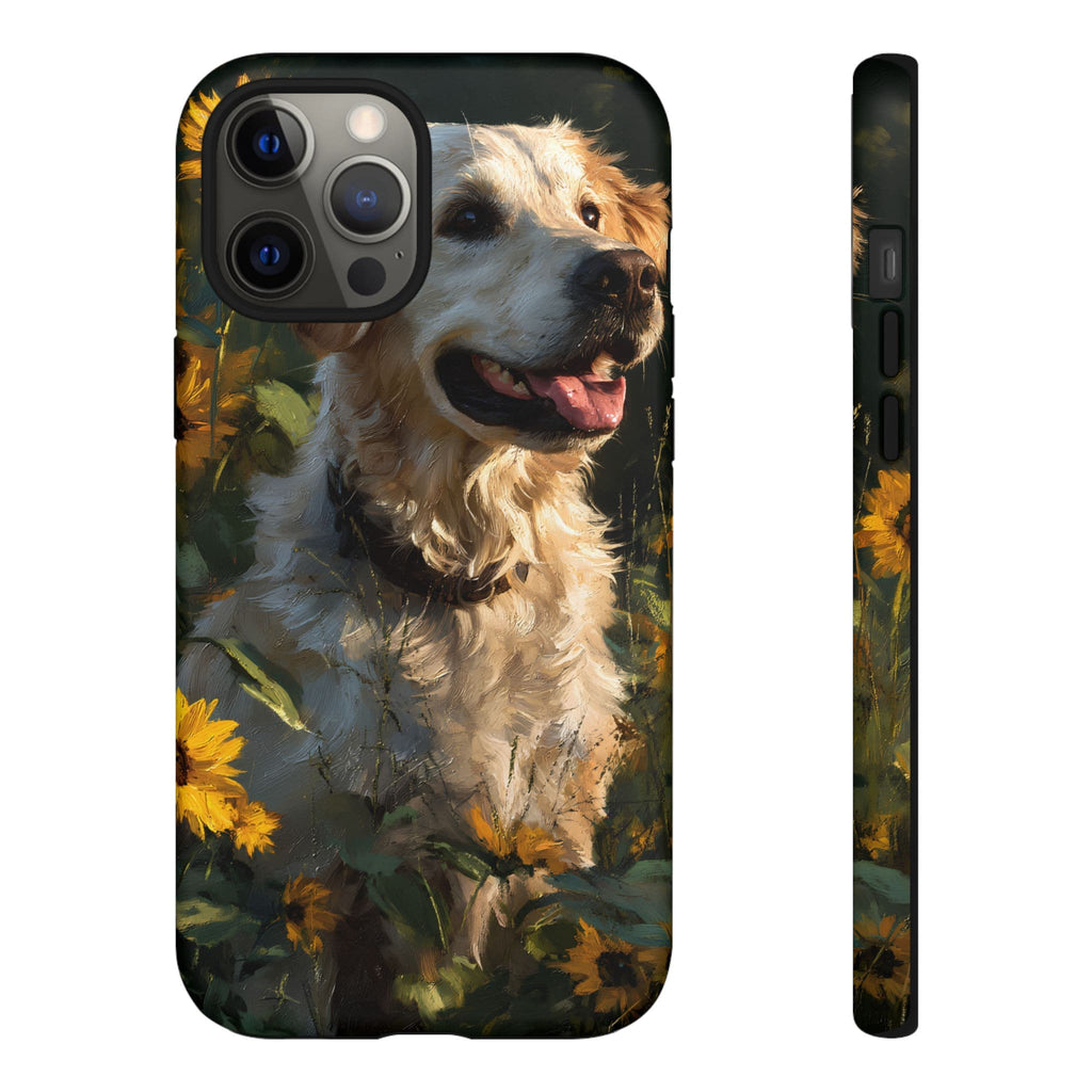 Golden Retriever Sunflower Phone Case
