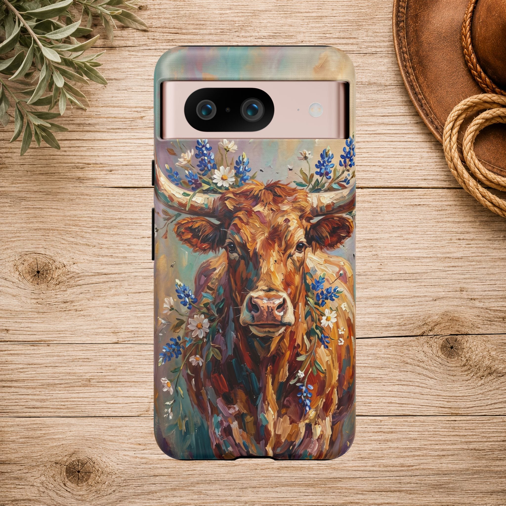 Texas Bluebonnet Longhorn Phone Case