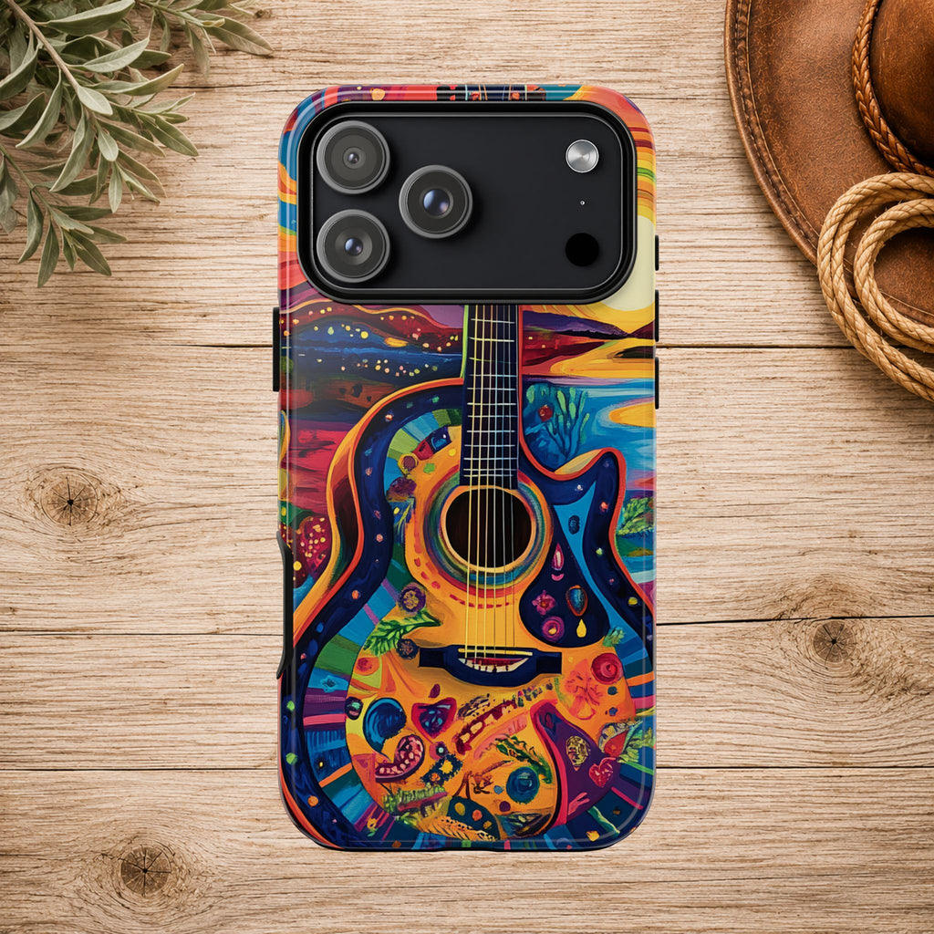 Psychedelic Sunset Guitar Phone Case