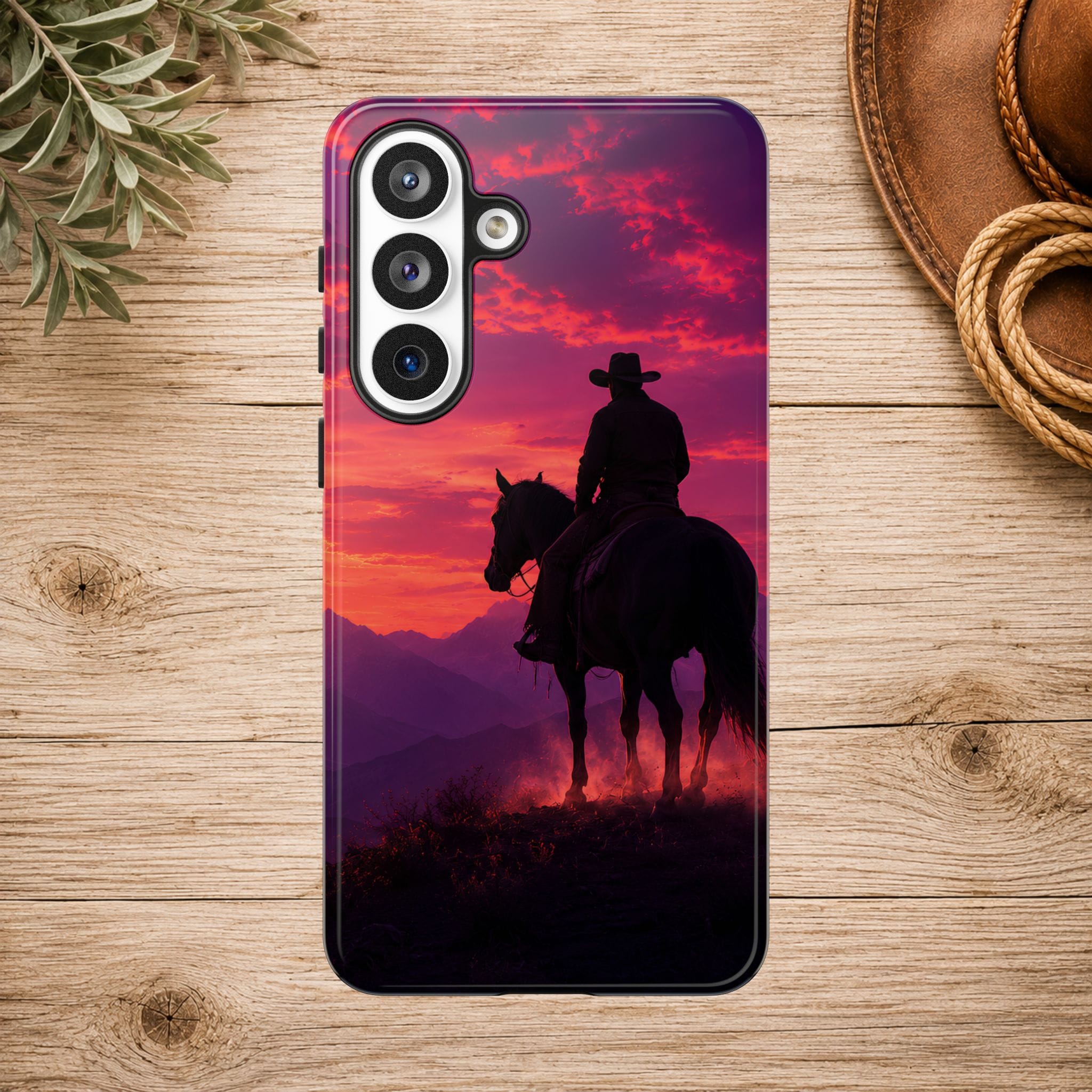 Cowboy Sunset Horseback Phone Case