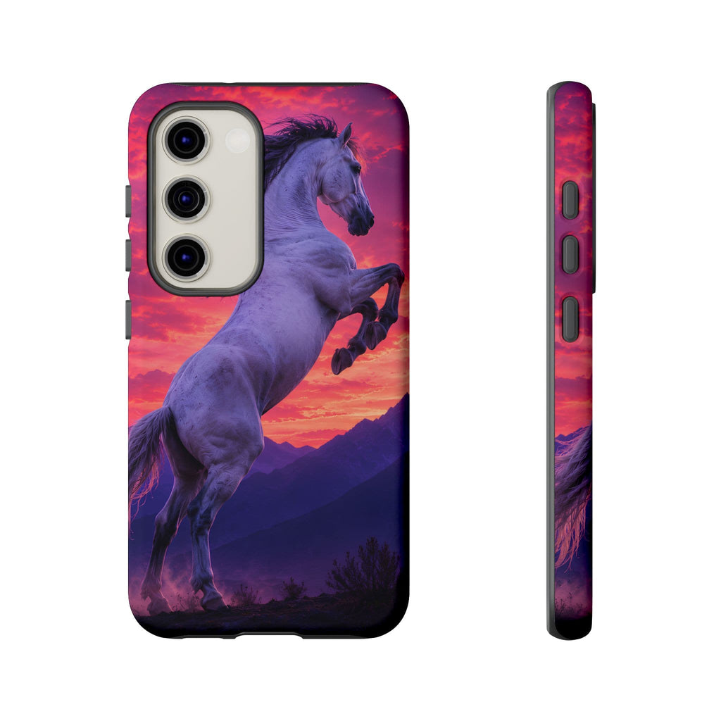 Rearing White Horse Sunset Phone Case