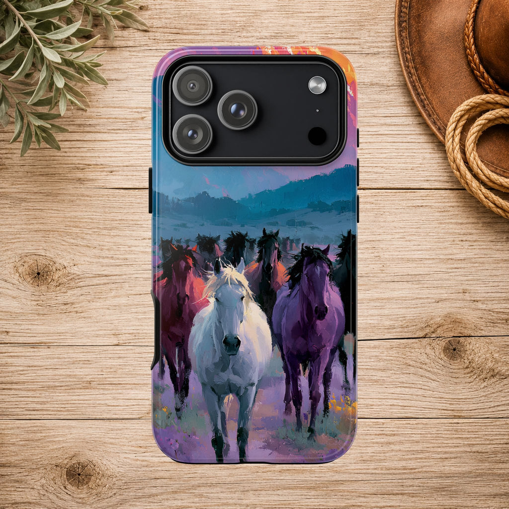 Wild Horses Sunset Mountain Phone Case