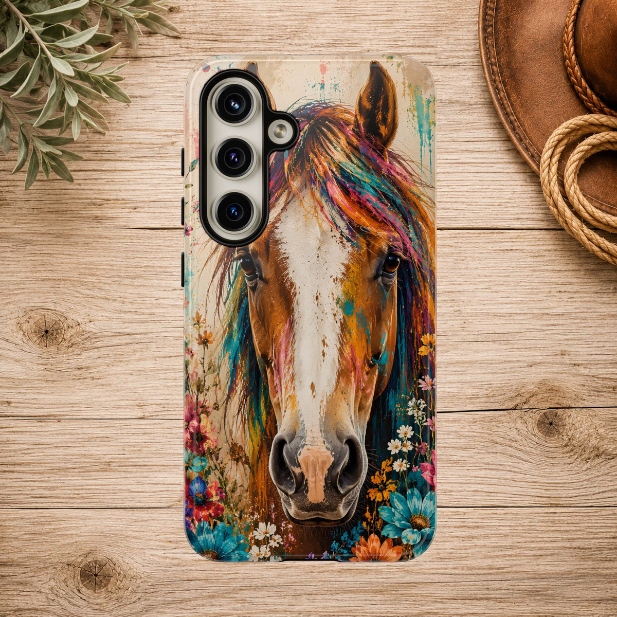Boho Wildflower Horse Phone Case