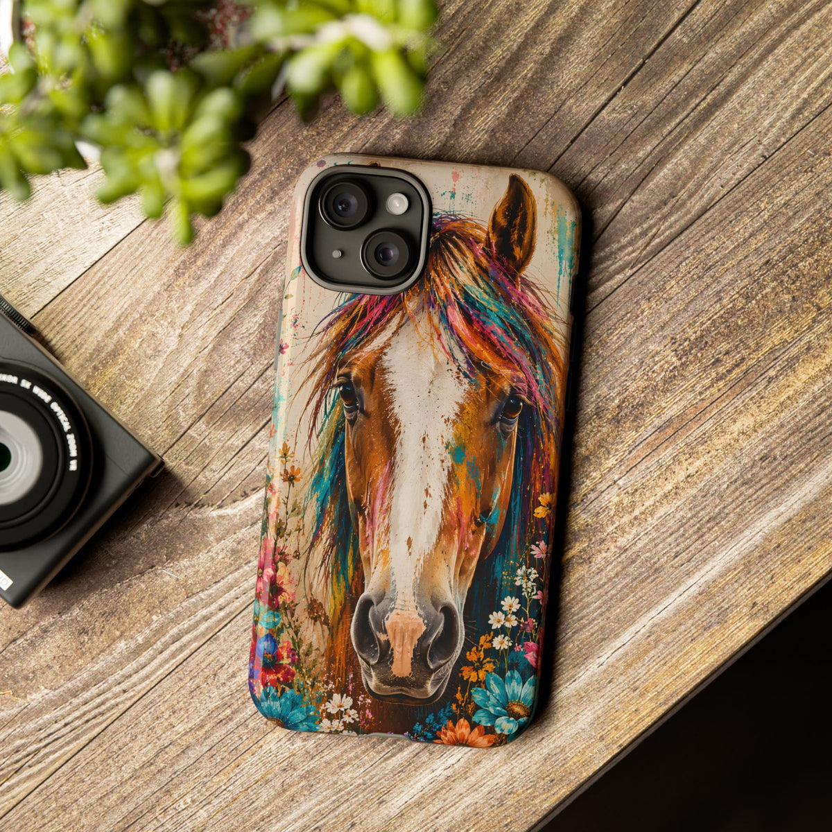 Boho Wildflower Horse Phone Case