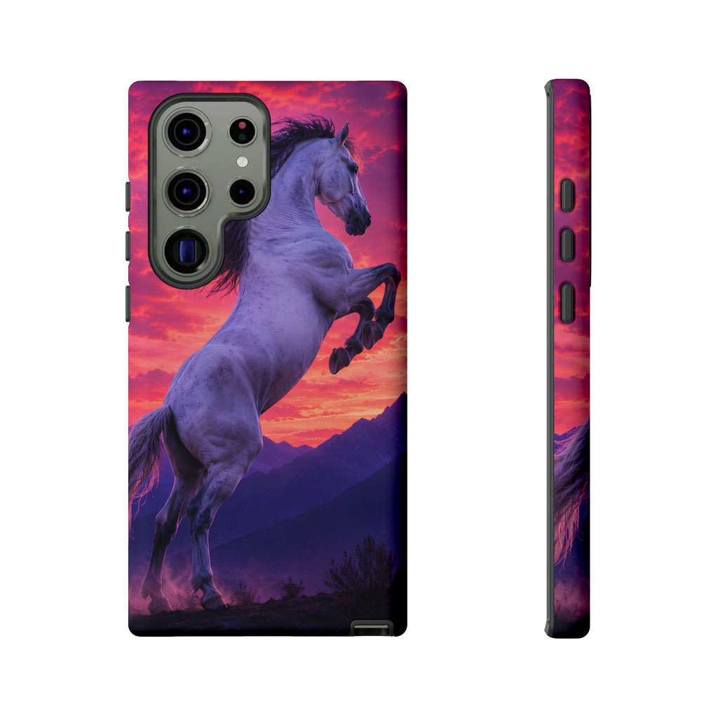 Rearing White Horse Sunset Phone Case