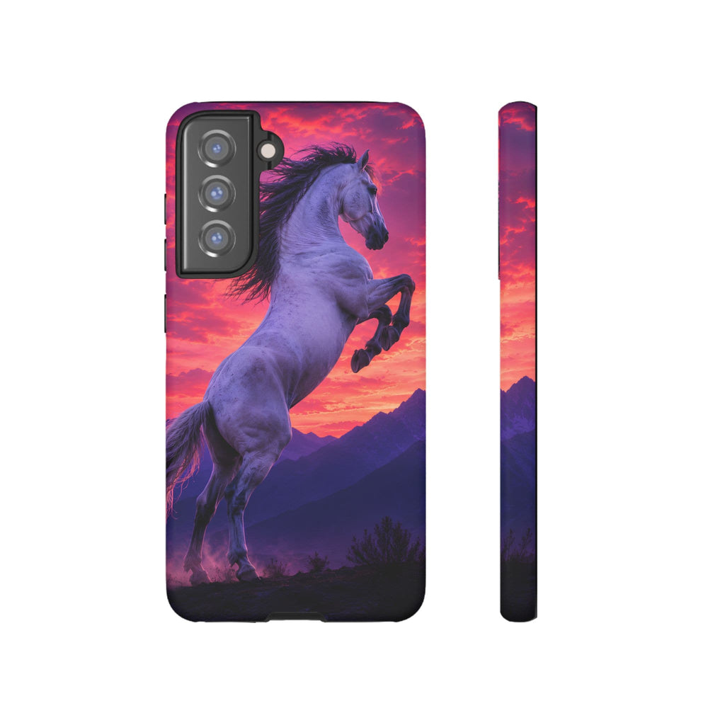 Rearing White Horse Sunset Phone Case