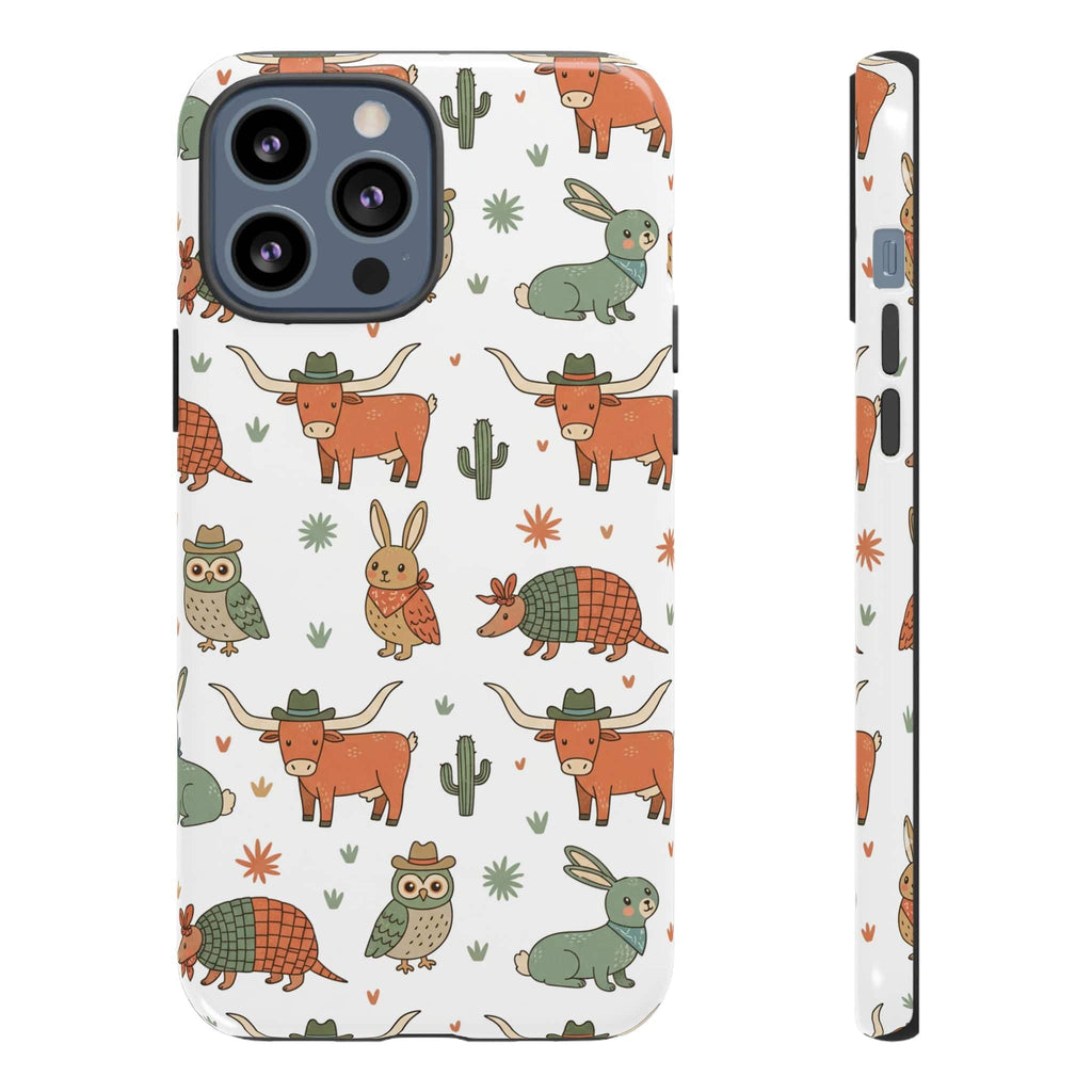 Armadillo, Longhorn, Owl & Bunny Pattern-Phone Case