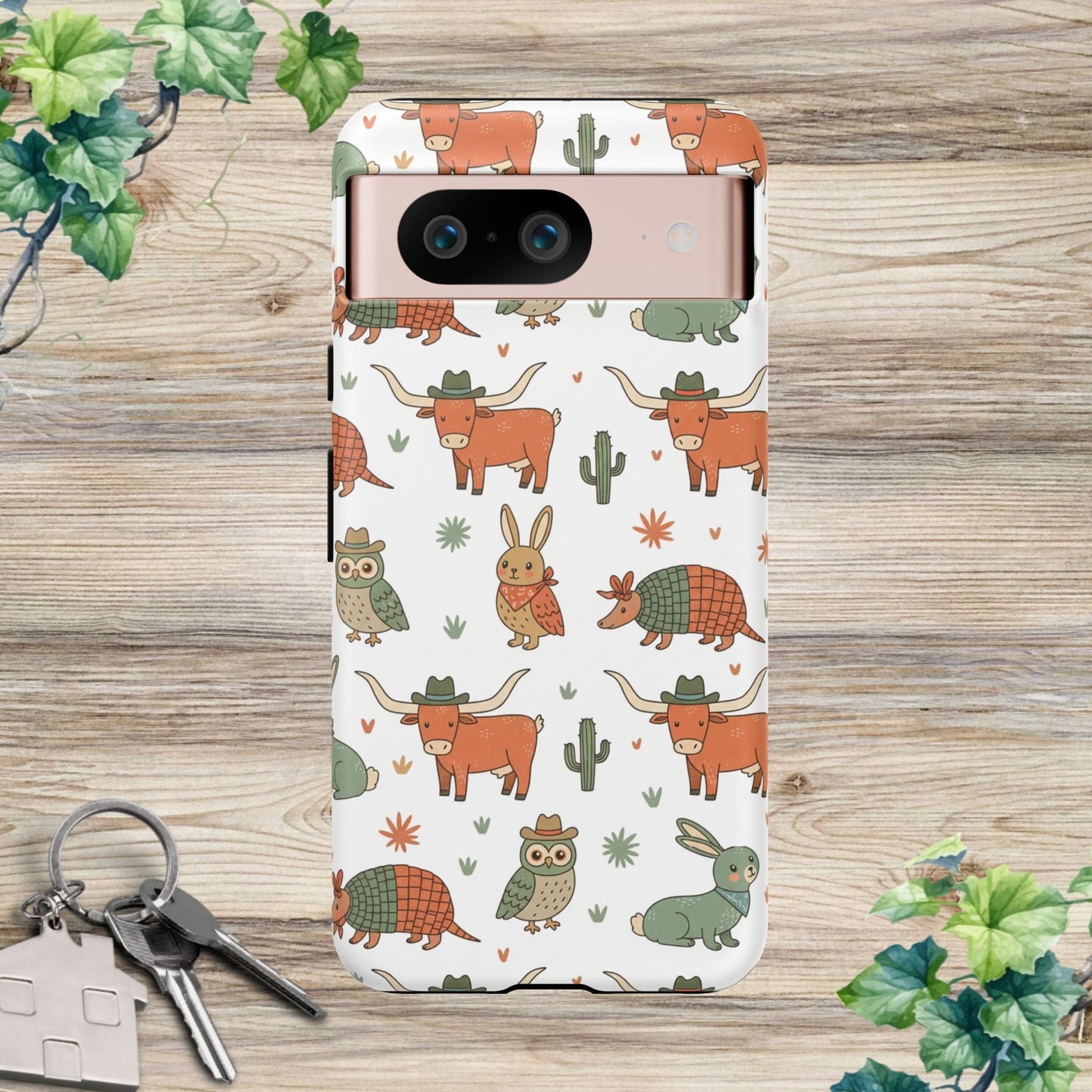 Cute Armadillo, Longhorn, Owl & Bunny Pattern-Phone Case