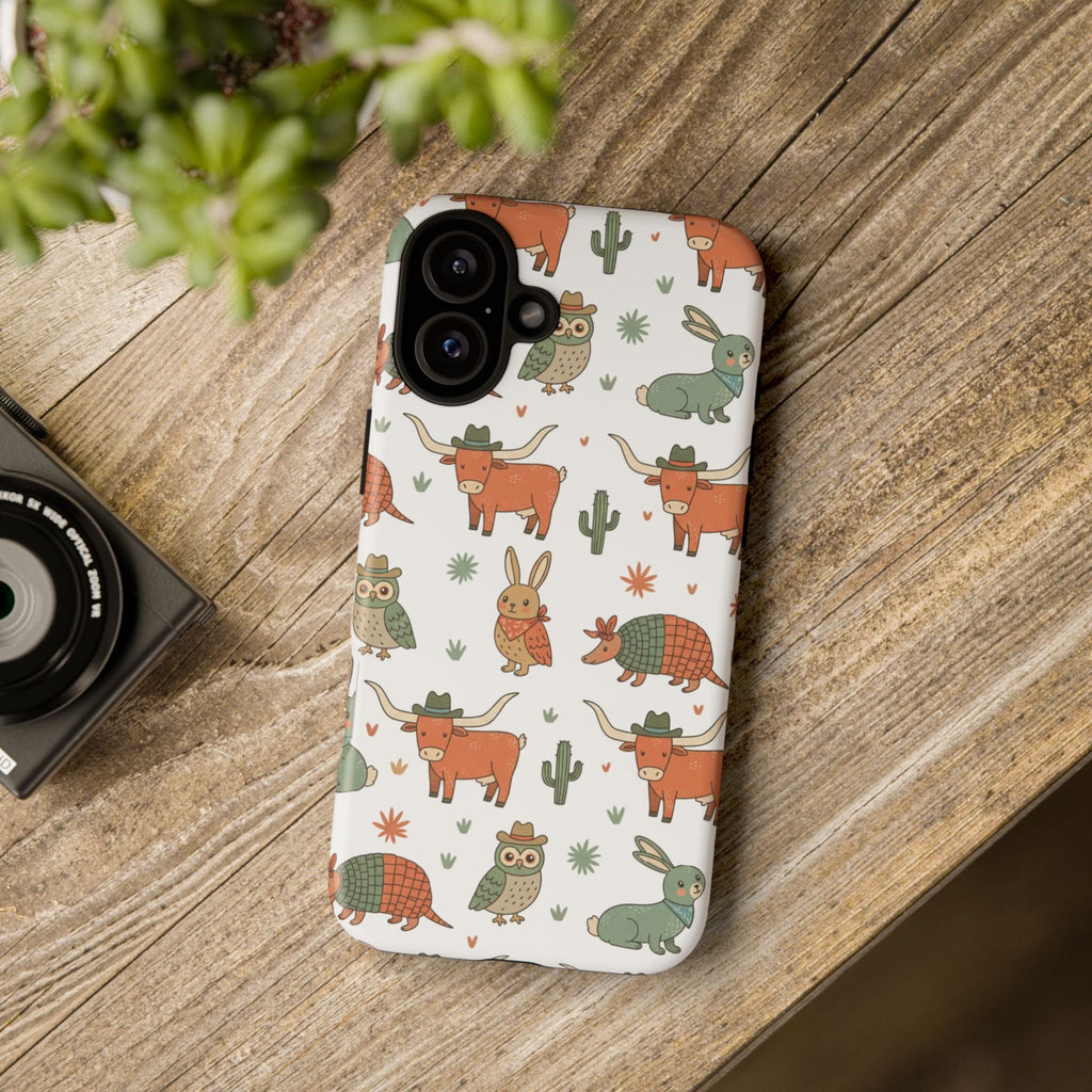 Armadillo, Longhorn, Owl & Bunny Pattern-Phone Case