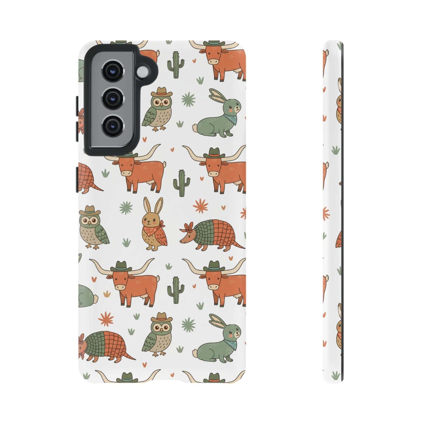 Cute Armadillo, Longhorn, Owl & Bunny Pattern-Phone Case