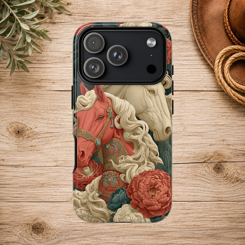 Floral Western Horses Phone Case