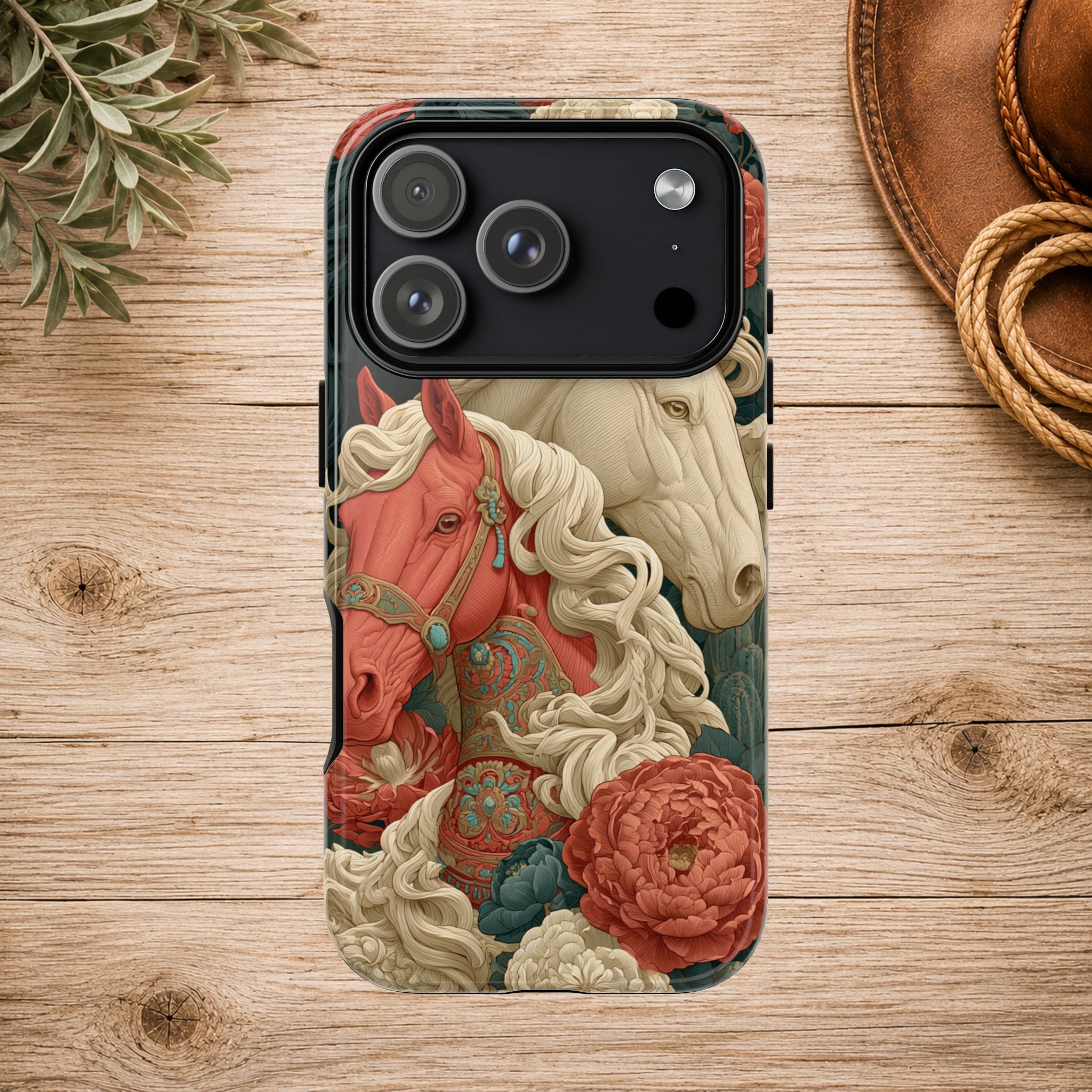 Floral Western Horses Phone Case