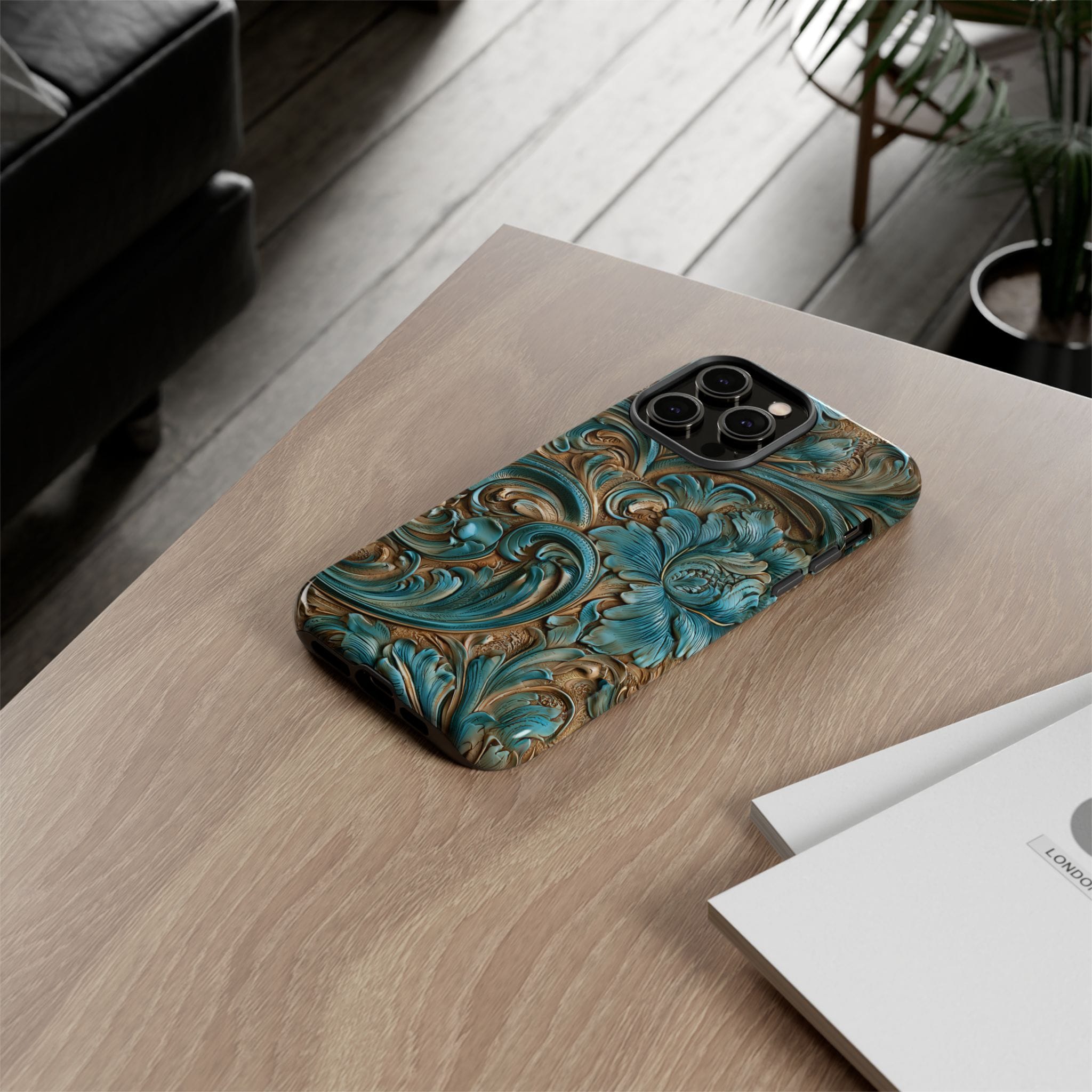 Turquoise  Western Tough Phone Case
