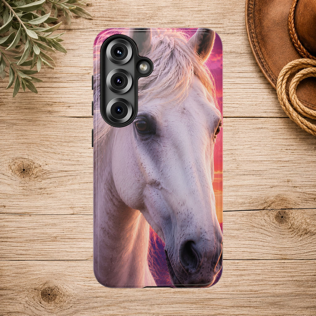 White Horse Sunset Phone Case
