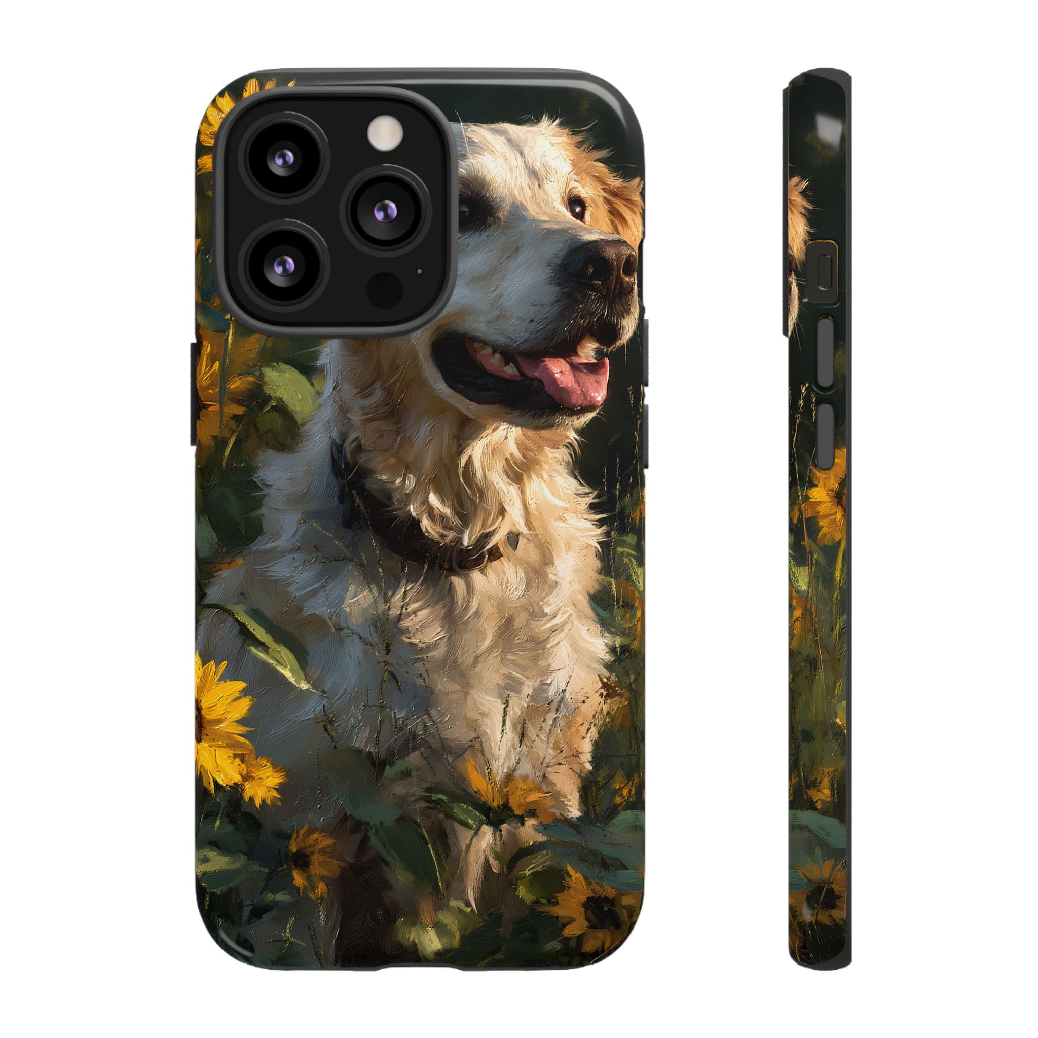 Golden Retriever Sunflower Phone Case