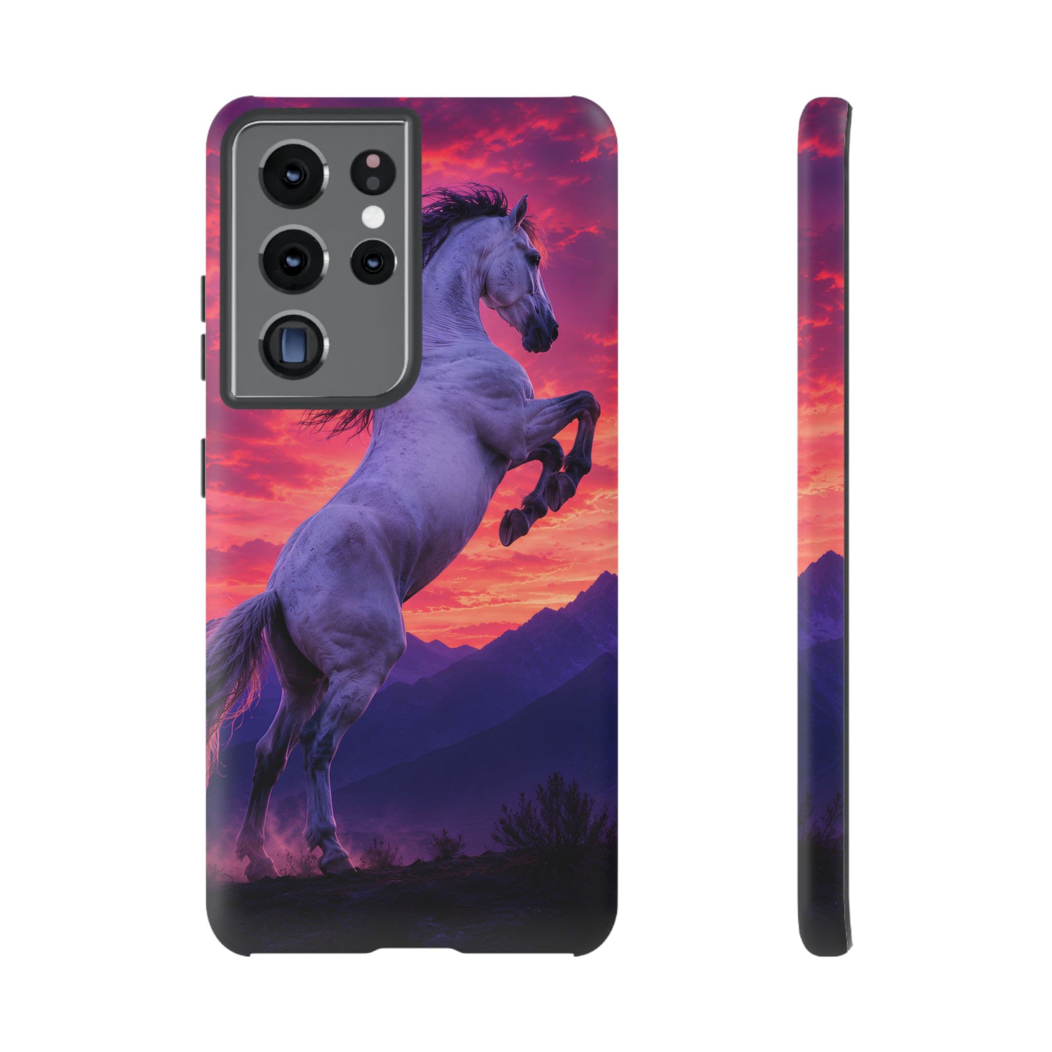 Rearing White Horse Sunset Phone Case