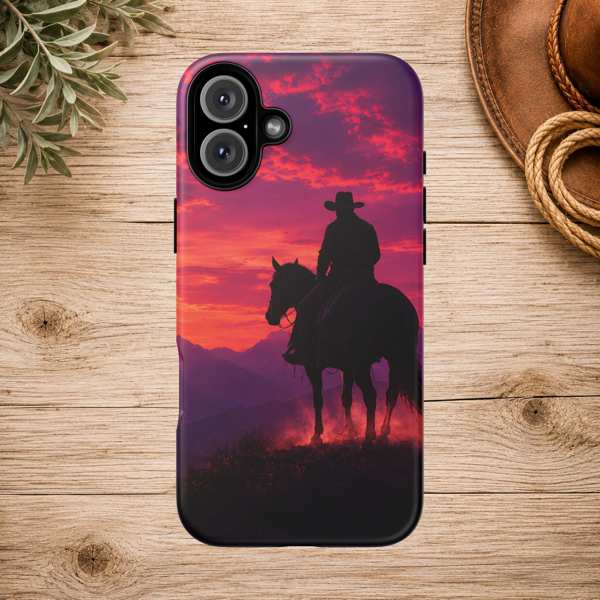 Cowboy Sunset Horseback Phone Case