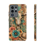 Turquoise Floral Longhorn Western Phone Case