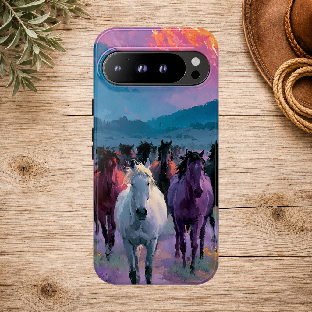 Wild Horses Sunset Mountain Phone Case