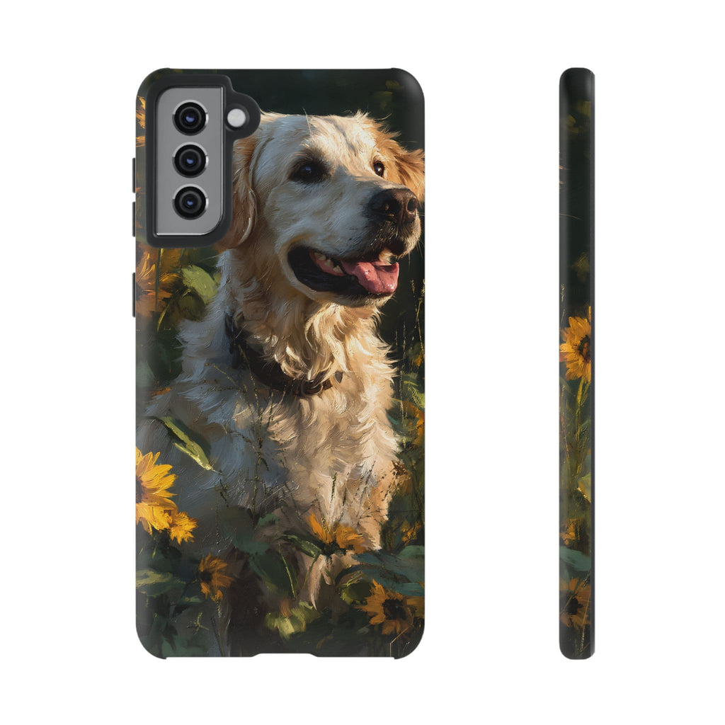 Golden Retriever Sunflower Phone Case