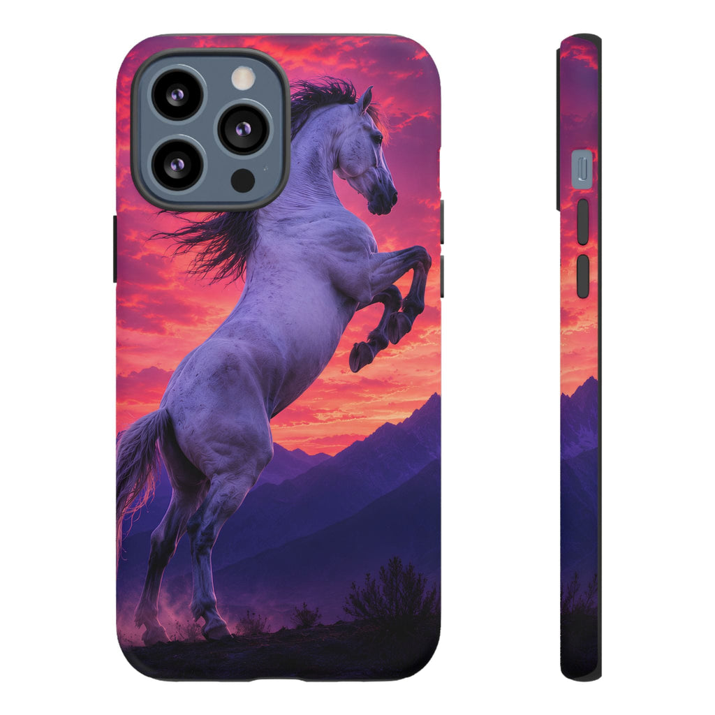 Rearing White Horse Sunset Phone Case