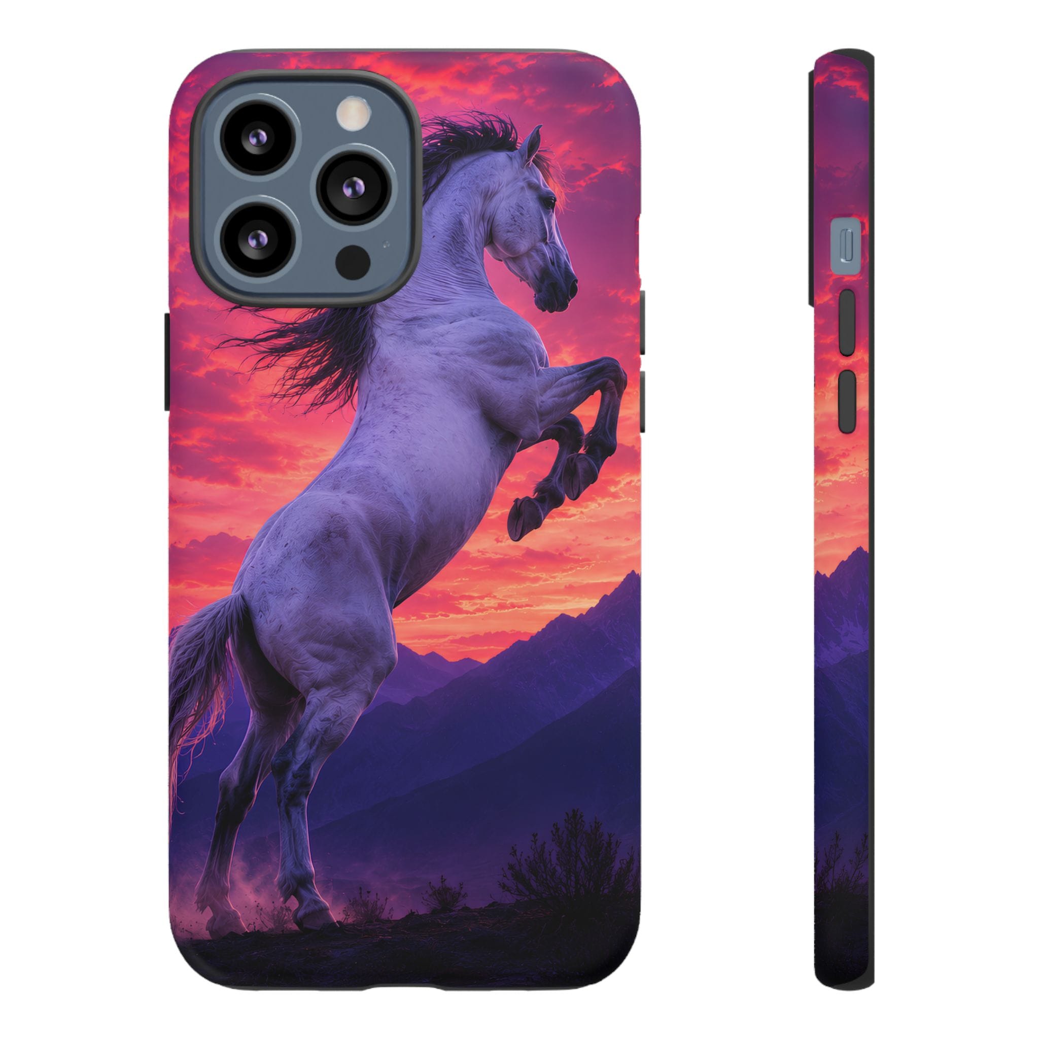 Rearing White Horse Sunset Phone Case