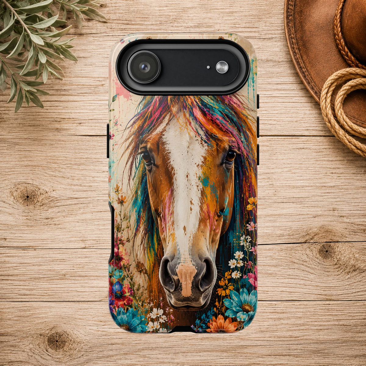 Boho Wildflower Horse Phone Case