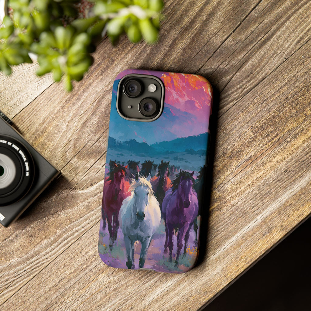 Wild Horses Sunset Mountain Phone Case