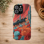 Desert Wild Horses Floral Phone Case