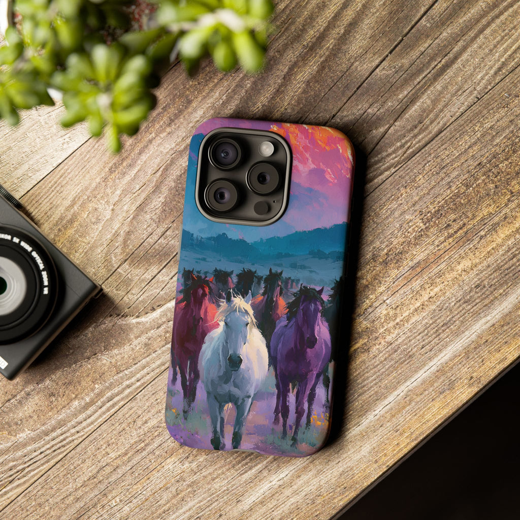 Wild Horses Sunset Mountain Phone Case