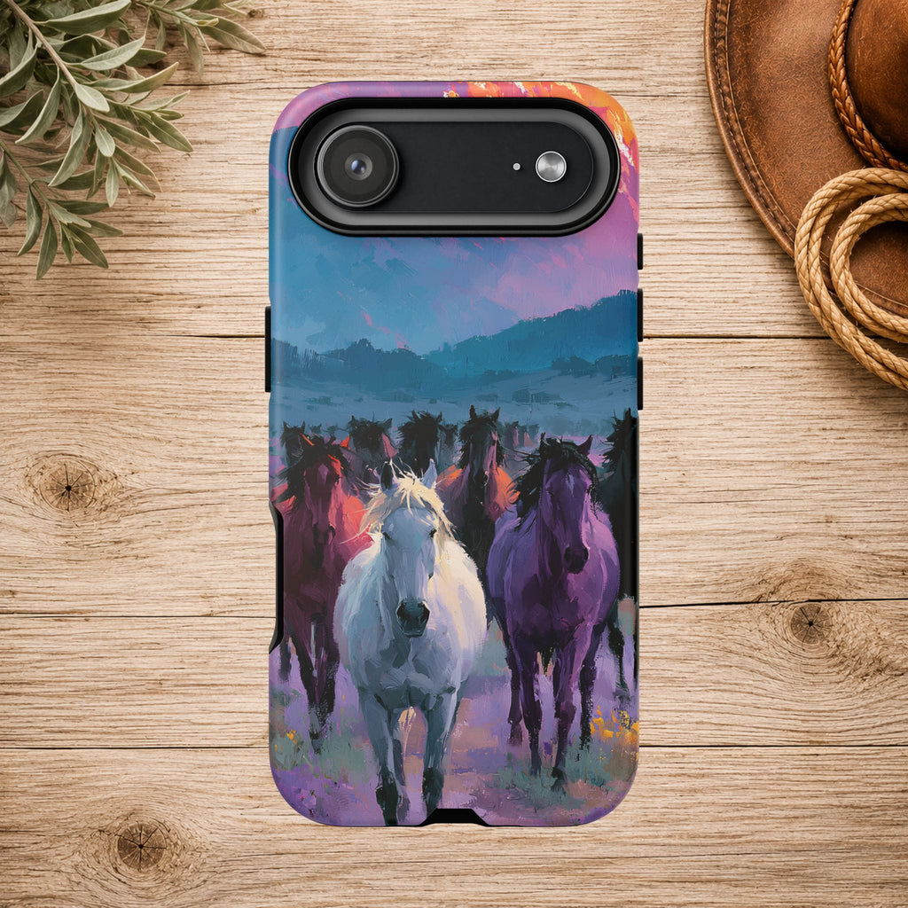 Wild Horses Sunset Mountain Phone Case