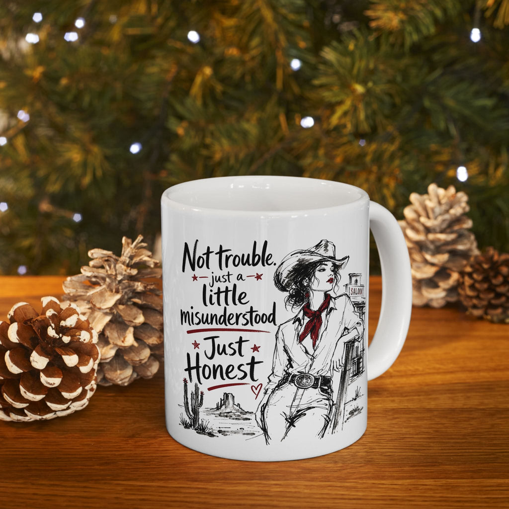 Not Trouble Just Misunderstood Cowgirl Mug