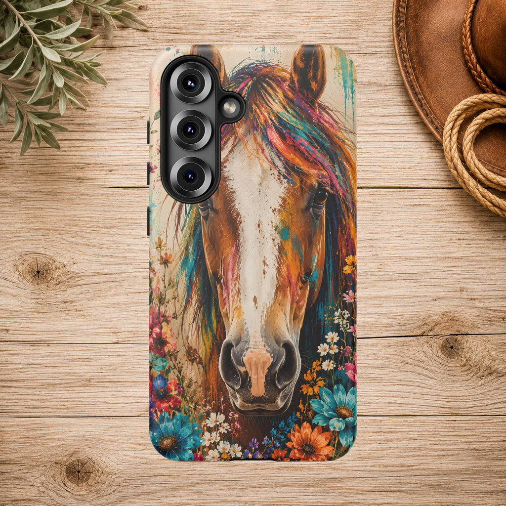 Boho Wildflower Horse Phone Case