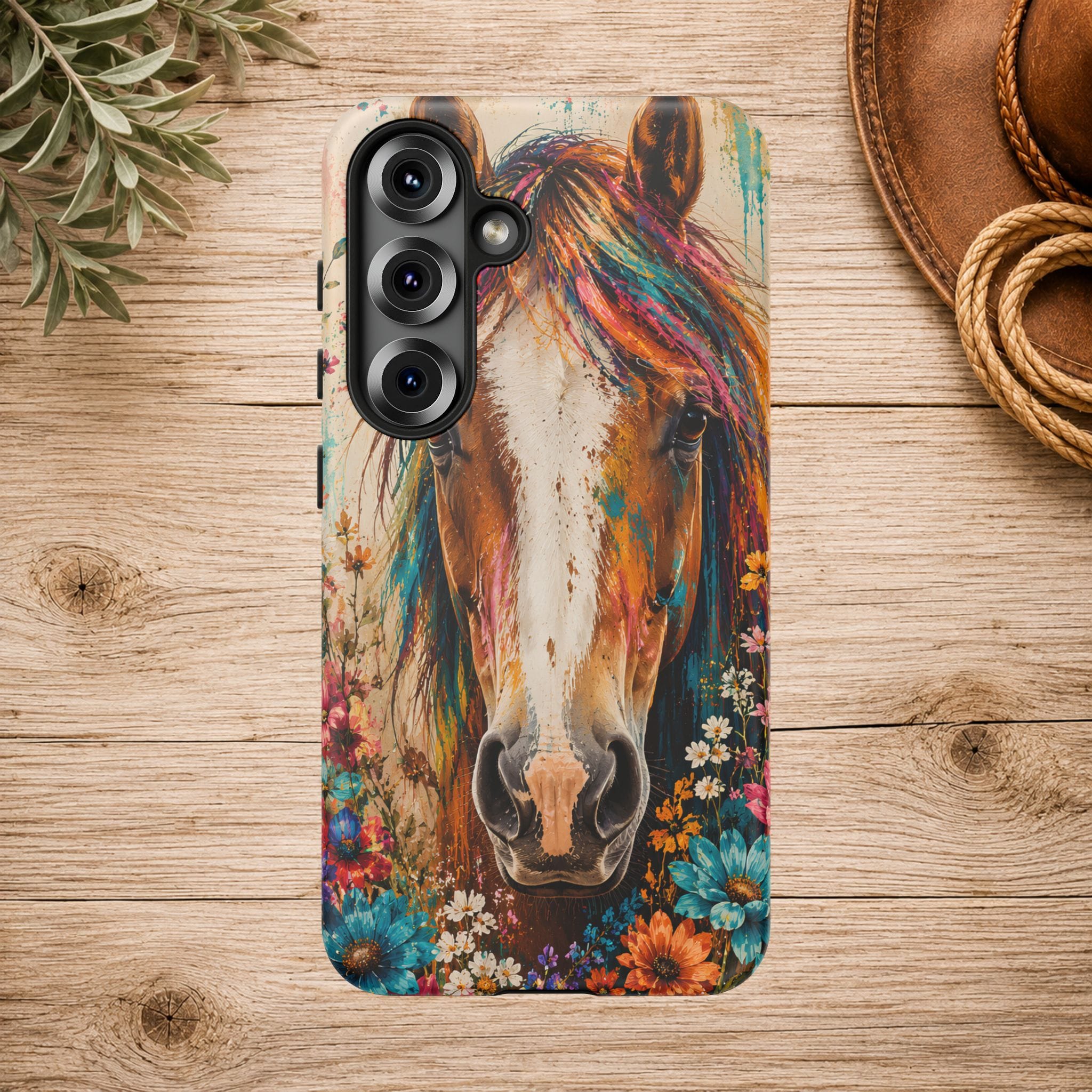 Boho Wildflower Horse Phone Case