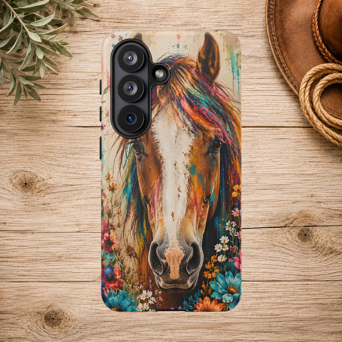 Boho Wildflower Horse Phone Case
