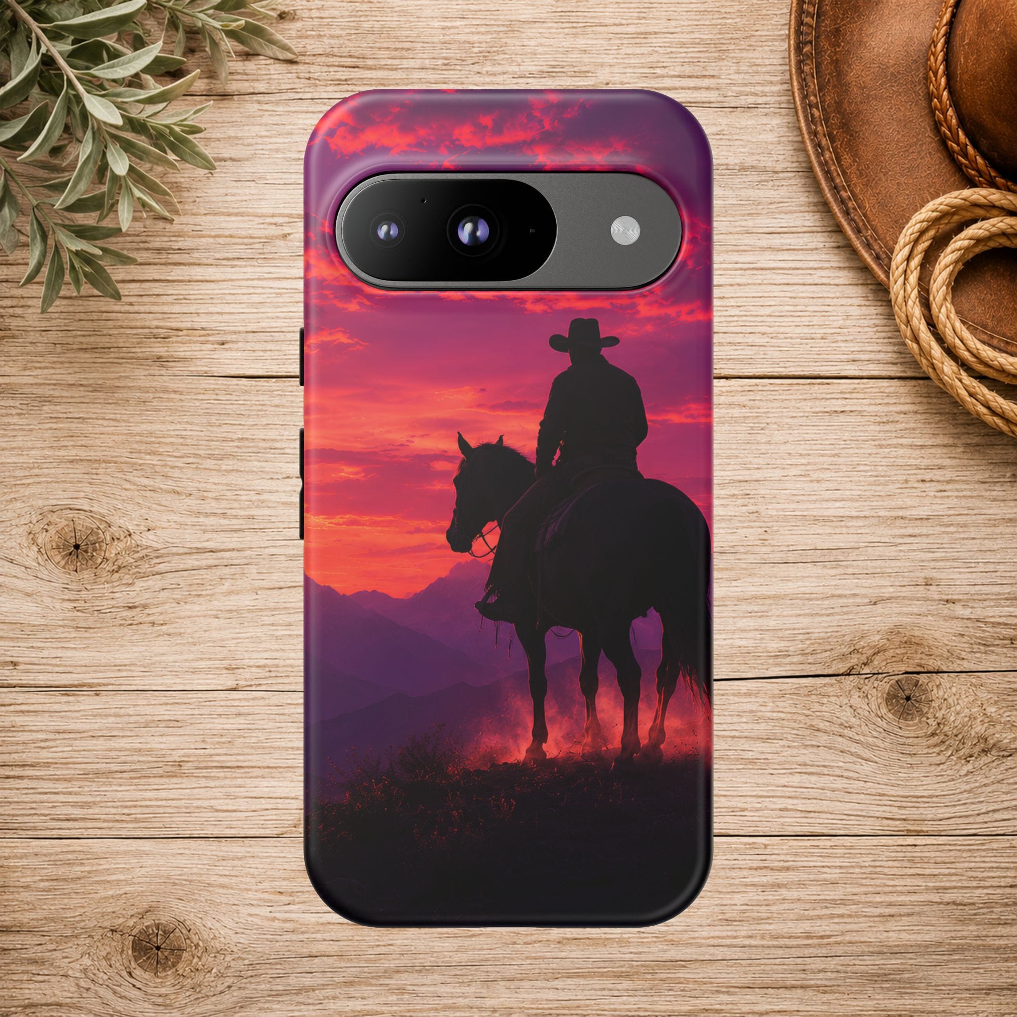 Cowboy Sunset Horseback Phone Case