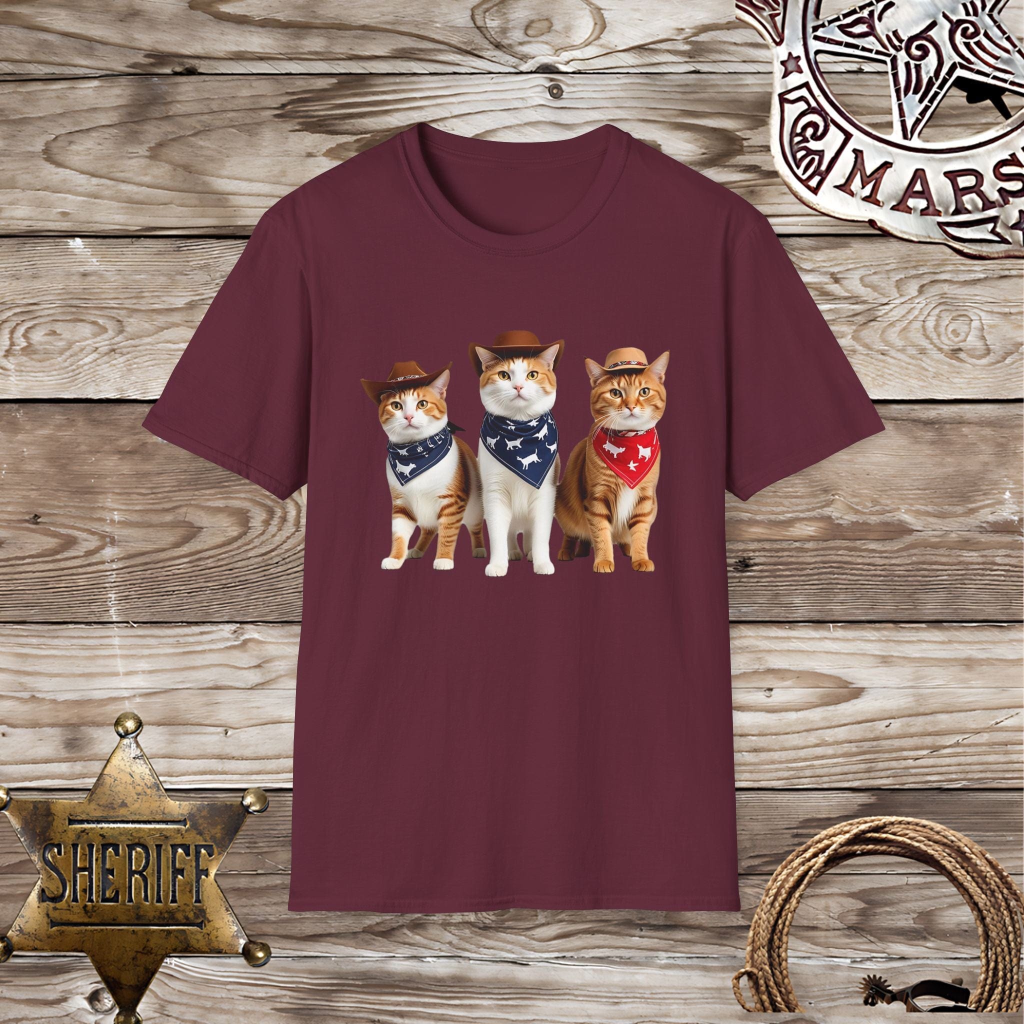 3 Cowboy Cats-T-Shirt