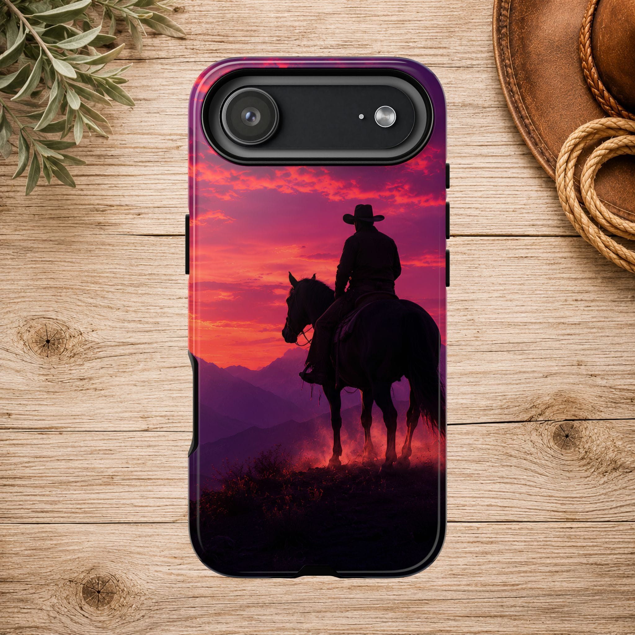 Cowboy Sunset Horseback Phone Case